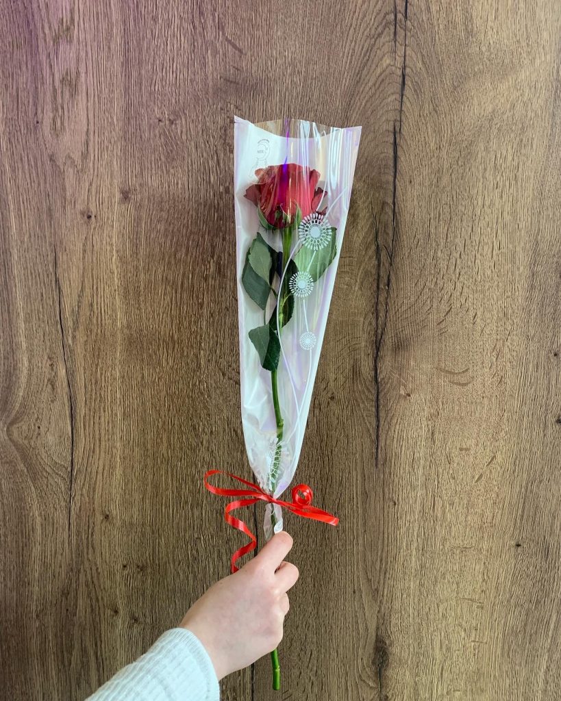 La vente des roses : un projet solidaire ! Une rose coupée et prête à être donnée à une amoureuse ou un amoureux !